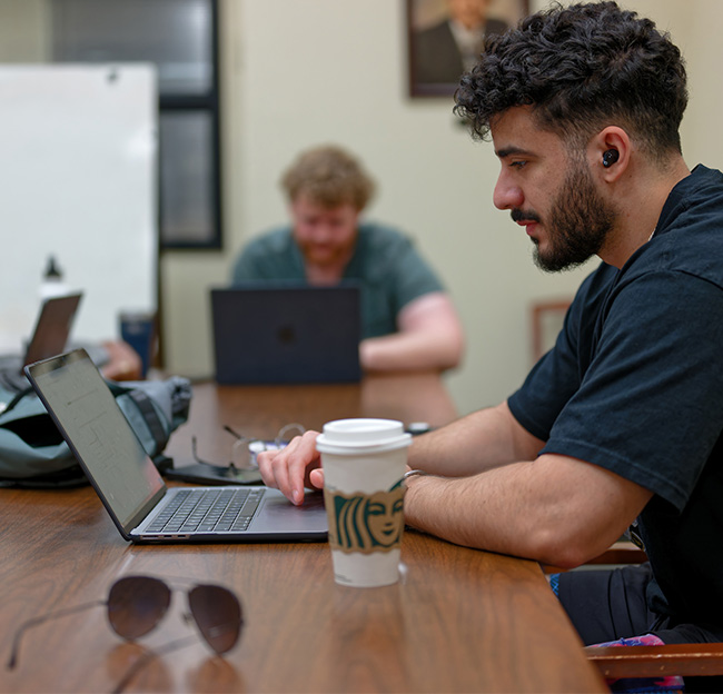 Student preparing for an exam.